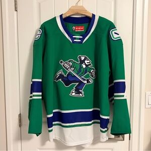 Authentic CCM On Ice Abbotsford Canucks Made In Canada Home Green Jersey Size 58